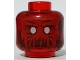 Part No: 3626pb3338  Name: Minifigure, Head Alien Ghost with White Eyes, Red Face, and Slime Mouth with Frown Pattern