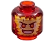 Part No: 3626pb3355  Name: Minifigure, Head Tan and Bright Light Orange Energy Face, Orange Eyes, Scowl Pattern
