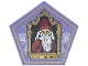 Part No: 7894pb01  Name: Tile, Modified 5 x 5 Pentagonal Raised with 2 x 2 Round Base with HP Chocolate Frog Card Albus Dumbledore Pattern