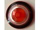 Part No: 3960pb048  Name: Dish 4 x 4 Inverted (Radar) with Solid Stud with Black, Orange and Metallic Silver Circles Pattern