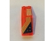 Part No: 6070pb021L  Name: Windscreen 5 x 2 x 1 2/3 with Orange Circuitry Pattern Model Left Side (Stickers) - Set 72004