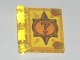 Part No: 24093pb001  Name: Minifigure, Utensil Book Cover with Gold Circle with Spikes, Question Mark, Bright Light Orange Highlights Pattern (Nexo Knights Book of Deception)