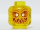 Part No: 3626pb3336  Name: Minifigure, Head Alien Ghost with White Eyes, Bright Light Orange Face, Open Mouth Smile with Slime Pattern