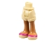 Lot ID: 300977013  Part No: 11202c00pb04  Name: Mini Doll Hips and Shorts with Medium Nougat Legs and Tan Shoes with Magenta Stripes Pattern - Thick Hinge