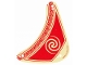 Part No: 113956  Name: Cloth Sail Triangular 10 x 12 with Hawaiian Tribal Stripe and Spiral Swirl on Red Background Pattern