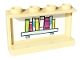 Part No: 14718pb052  Name: Panel 1 x 4 x 2 with Side Supports - Hollow Studs with Books on Light Aqua Shelf on White Background Pattern on Inside (Sticker) - Set 41703