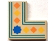 Part No: 14719pb010  Name: Tile 2 x 2 Corner with Orange and Yellow Squares, Blue Star, Dark Turquoise Border Lines Pattern