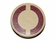 Part No: 14769pb0019  Name: Tile, Round 2 x 2 with Bottom Stud Holder with Dark Red SW Semicircles on Tan Background Pattern (Sticker) - Sets 75043 / 75051 / 75234