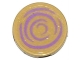 Part No: 14769pb013  Name: Tile, Round 2 x 2 with Bottom Stud Holder with Medium Lavender Lumber Slice Pattern (Sticker) - Set 41051