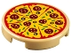 Part No: 14769pb0160  Name: Tile, Round 2 x 2 with Bottom Stud Holder with Sliced Pizza with Red Tomato Sauce, Yellow Cheese, Dark Red Pepperoni, Black Olives and Green Bell Peppers Pattern