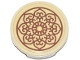 Part No: 14769pb762  Name: Tile, Round 2 x 2 with Bottom Stud Holder with Cushion with Medium Nougat Mandala Design Pattern (Sticker) - Set 42670