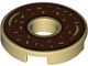 Part No: 15535pb06  Name: Tile, Round 2 x 2 with Hole with Donut / Doughnut with Reddish Brown Chocolate Frosting and Sprinkles Pattern