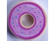 Part No: 15535pb07  Name: Tile, Round 2 x 2 with Hole with Donut / Doughnut with Bright Pink Donut Frosting and Sprinkles Pattern
