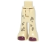 Part No: 2125c00pb011  Name: Mini Doll Hips and Trousers Bell-Bottoms with Dark Red Shoes and Dark Tan Mud Stains Pattern - Thin Hinge