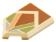 Part No: 22385pb276  Name: Tile, Modified 2 x 3 Pentagonal with Dark Orange, Olive Green, Nougat, and Sand Blue Angular Shapes Pattern