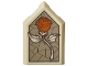 Part No: 22385pb405 Name: Tile, Modified 2 x 3 Pentagonal with Dark Brown Stained Glass Window with Dark Orange Rose on Dark Tan Background Pattern Part No: 22385pb405 Name: Tile, Modified 2 x 3 Pentagonal with Dark Brown Stained Glass Window with Dark Orange Rose on Dark Tan Background Pattern