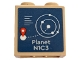Part No: 22885pb012  Name: Brick, Modified 1 x 2 x 1 2/3 with Studs on Side with Dark Blue Screen with White Orbiting Planets, 'Planet N1C3' and Red Marker Pattern (Sticker) - Set 42602