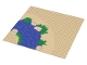 Part No: 2359px1  Name: Baseplate 32 x 32 7-Stud Road Curve with River Blue/Green Pattern