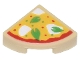 Part No: 25269pb030  Name: Tile, Round 1 x 1 Quarter with Pizza Slice with Green Basil Leaves and White Mozzarella Cheese Pattern