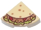 Lot ID: 409308940  Part No: 25269pb033  Name: Tile, Round 1 x 1 Quarter with Medium Nougat, Lime, Red and Yellow Taco Pattern