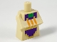 Part No: 25767pb005  Name: Torso, Modified Long with Folded Arms with Dark Purple, Gold, Green, and Orange Minecraft Desert Villager (Blacksmith) Pattern