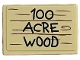 Lego part: Tile 2 x 3 with Black '100 ACRE WOOD' and Wood Grain Pattern (Sticker) - Set 21326