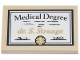 Part No: 26603pb455  Name: Tile 2 x 3 with White Diploma, Black 'Medical Degree' and Signatures, Gold 'dr. S. Strange' and Seal Pattern (Sticker) - Set 76218