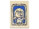 Part No: 26603pb514  Name: Tile 2 x 3 with Portrait of Beast / Prince Adam, Claw Marks and Torn Canvas, Ornate Gold Frame and Blue Background Pattern (Sticker) - Set 43263