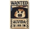 Part No: 26603pb534  Name: Tile 2 x 3 with Wanted Poster with Black 'WANTED' 'ALVIDA' (Berry) '5.000.000' Pattern