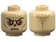 Part No: 28621pb0361  Name: Minifigure, Head Alien Skull with Black Eyebrows, Nose and Mouth, Red Eyes, Dark Tan Filigree Tattoos and Contours, Frown Pattern - Vented Stud