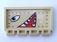 Part No: 2873pb08L  Name: Hinge Train Gate 2 x 4 with Eyes and Open Mouth with Pointed Teeth Facing Left Pattern (Sticker) - Sets 2879 / 5909 / 5948