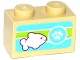 Part No: 3004pb128  Name: Brick 1 x 2 with Paw Print and Fish Pattern (Sticker) - Set 41085