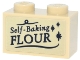 Part No: 3004pb365 Name: Brick 1 x 2 with Black 'Self-Baking FLOUR' Curved Lines and Sparkles Pattern (Sticker) - Set 76457 Part No: 3004pb365 Name: Brick 1 x 2 with Black 'Self-Baking FLOUR' Curved Lines and Sparkles Pattern (Sticker) - Set 76457