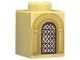Part No: 3005pb063  Name: Brick 1 x 1 with Silver Arched Window with Dark Brown Lattice and Dark Tan Arches Pattern