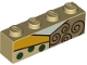 Part No: 3010pb256  Name: Brick 1 x 4 with Light Aqua Neck, Brown Spirals and Green Dots Pattern (BrickHeadz Sally Chest)