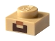 Part No: 3024pb002  Name: Plate 1 x 1 with Nougat and Brown Geometric Pattern (Minecraft Steve Mouth and Goatee)