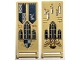 Part No: 30292pb057  Name: Flag 7 x 3 with Bar Handle with Ravenclaw Banners, Shield, Windows, Bricks and 5 Candles Pattern (Stickers) - Set 76399