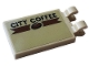 Part No: 30350bpb124R  Name: Tile, Modified 2 x 3 with 2 Open O Clips with Black 'CITY COFFEE' and Bean Pattern Model Right Side (Sticker) - Set 60233