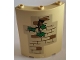 Part No: 30562pb084  Name: Cylinder Quarter 4 x 4 x 6 with Medium Nougat Bricks and Mortar with Branch and Green Ivy Leaves on Outside and Hogwarts Coat of Arms on Inside Pattern (Stickers) - Set 76401