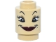 Part No: 3062pb084  Name: Brick, Round 1 x 1 with Black Eyebrows, Eyes with Eyelashes, Dark Tan Eye Shadow, Dark Red Lips, Beauty Mark, Wide Grin Pattern (Fifi (Babette) Face)