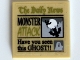 Part No: 3068pb0597  Name: Tile 2 x 2 with Newspaper 'The Daily News', 'MONSTER ATTACK' and 'Have you seen this GHOST!!'  Pattern (Sticker) - Set 10228