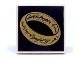 Lot ID: 403706309  Part No: 3068pb0823  Name: Tile 2 x 2 with LotR Gold Ring on Black Background Pattern