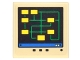 Lot ID: 393056071  Part No: 3068pb1058  Name: Tile 2 x 2 with Digital Screen with Yellow Rectangles and Bright Green Lines Pattern (Sticker) - Set 70900