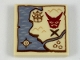 Lot ID: 392646185  Part No: 3068pb1142  Name: Tile 2 x 2 with Treasure Map with Sand Blue Water, Dark Gray X, Dark Red Mask Pattern