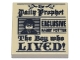 Lot ID: 410645702  Part No: 3068pb1156  Name: Tile 2 x 2 with Newspaper, 'the Daily Prophet', 'EXCLUSIVE HARRY POTTER', 'The Boy who LIVED!', and Image of Boy with Glasses Pattern