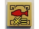 Part No: 3068pb1320  Name: Tile 2 x 2 with Red Fish and Gold Ninjago Logogram '96' on Tan Background Pattern (Sticker) - Set 70607