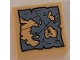 Part No: 3068pb1507  Name: Tile 2 x 2 with Map with Blue Water, Tan Land, Anchor and Skull with Crossed Bones Pattern (Sticker) - Set 70810