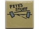 Part No: 3068pb1661  Name: Tile 2 x 2 with 'PETE’S STUFF' and Tape Pattern (Sticker) - Set 76108