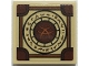 Part No: 3068pb1663  Name: Tile 2 x 2 with Ancient Relic with Runes in Circles and Reddish Brown Corners Pattern (Sticker) - Set 76108