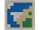Lot ID: 382948103  Part No: 3068pb1892  Name: Tile 2 x 2 with Pixelated Blue, Green, and White Pattern (Minecraft Map)